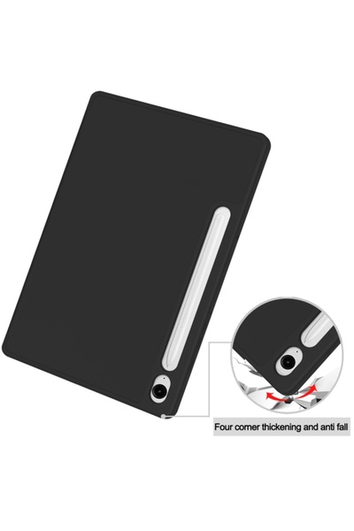 SKYDDAR INNOVATION Husă pentru tabletă Samsung Galaxy Tab S9 FE / S10 FE, Flex Trifold, set de autocolante, neagră