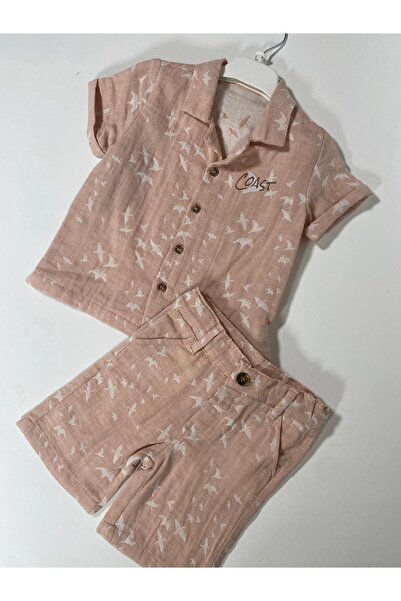 Top Kids Salmon Boy's Shorts Suit 3210