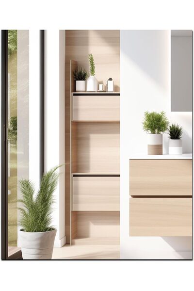 Slasa بلاط مرآة حائط ذاتي اللصق – غشاء مرآة مرن للديكور المنزلي (35.5×30 سم)