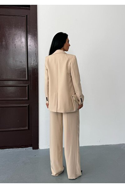 Afri Cream Women's Polly Viscon Suit – 1St. Class Fabric Blazer Jacket & Palazzo Pants Double Suit