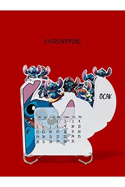 EyER Shoping 2026 Stitch Masa Takvimi Pleksi ile birlikte