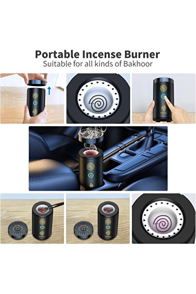 Generic 2-in-1 Electric Incense Burner with Quran Speaker, Remote Control Bakhoor Burner Aroma Diffuser