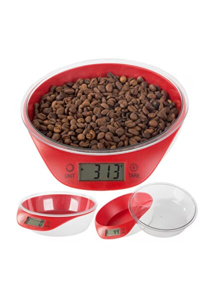 verk group Verk Group electronic kitchen scale, with removable bowl, red