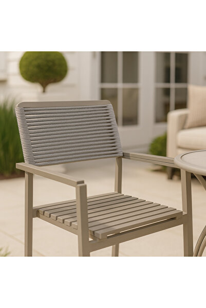 Ebticar Cozy Beige Outdoor Tea Set – 2 Chairs & 1 Table