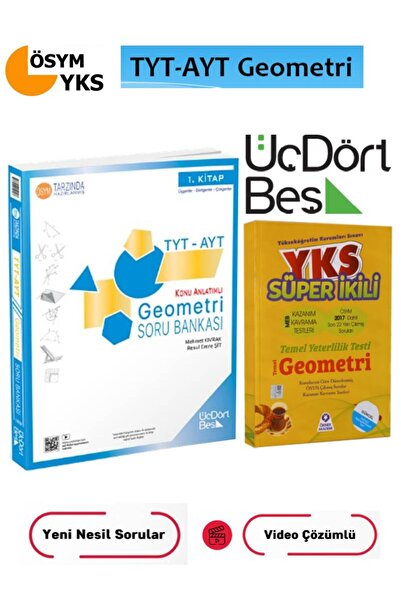 Üç Dört Beş Yayıncılık Üç Dört Beş Yayınları TYT AYT Geometri Soru Bankası+TY...