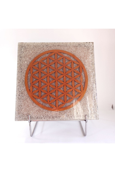 Elvero Flower of Life orgone crystal therapy plate 50 x 50 cm