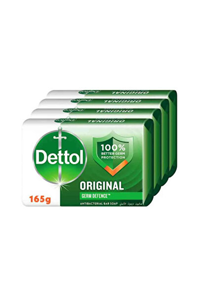 Dettol صابون أصلي مضاد للبكتيريا، حماية فعالة من الجراثيم - 4 × 165 جرام