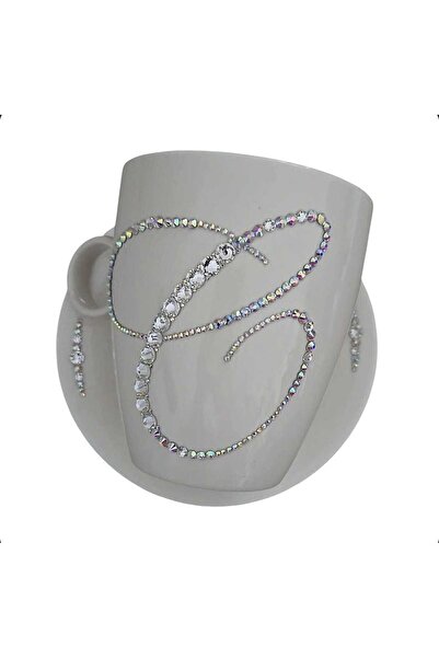 by Alexandra Vacarusi Cup and saucer set decorated with Crystals, 540ml,