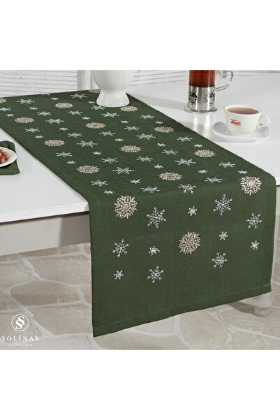 Solinas Collection Mila Gardenia Tkanina Zelena Vezena Stolni raner