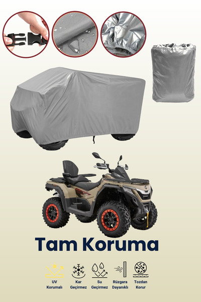 dokaca غطاء دراجة رباعية كوبا هوسار 220 باللون الرمادي، غطاء واقي للدراجة الرباعية