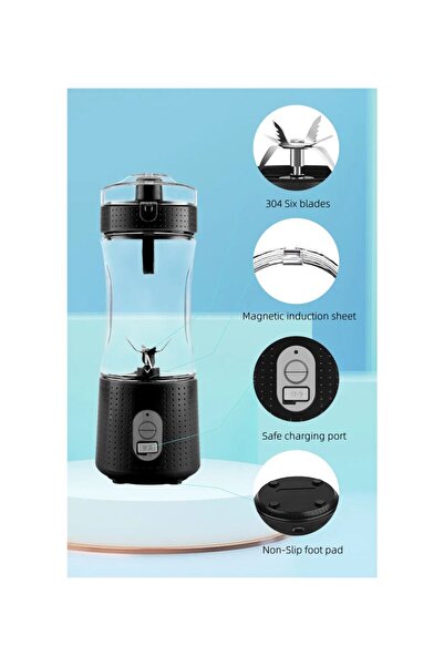 ADMOS Portable mini blender with USB charging, 4000mAh battery, stainless steel blades