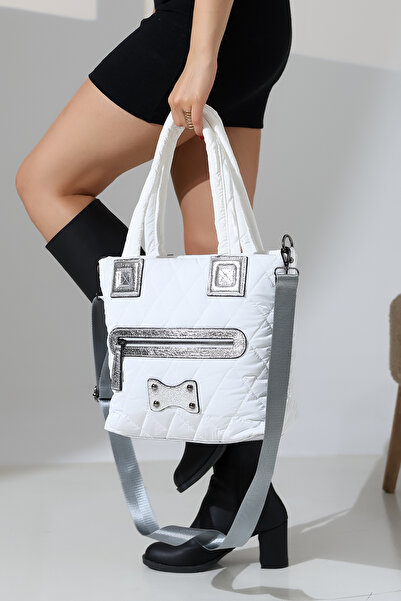 Moda Lime Quilted Large Shoulder Crossbody Women's Parachute Fabric Bag