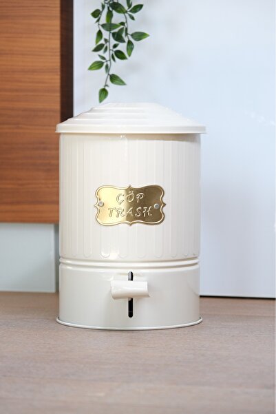 Yıldıray Metal سلة مهملات معدنية مجلفنة سعة 16 لتر للمطبخ والحمام، مقاومة للص...