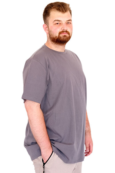 ModeXL Fashion XL Large Size Men's T-Shirt Crew Neck U25035 Smoked