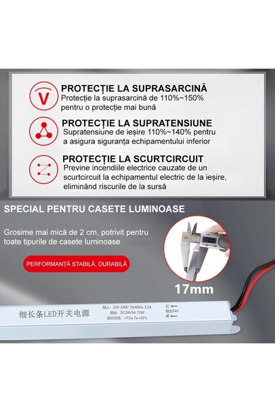 LEDIGANT Ultra Slim Power Supply, Indoor, 24V, 1.5A, 36W