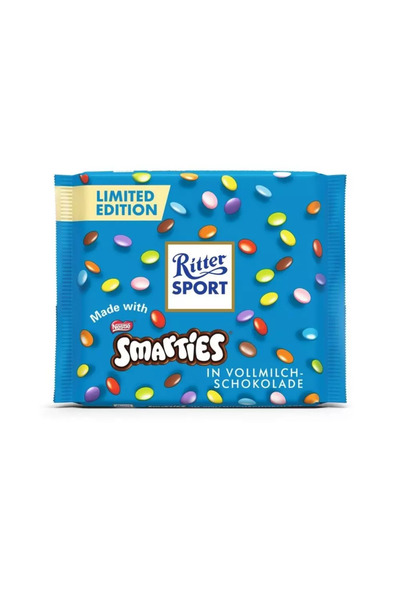Ritter Sport Limited Edition Smarties Milk Chocolate Bar- 100gms Pack of 2