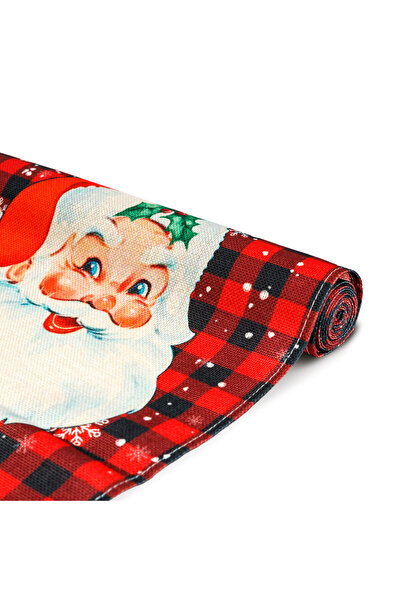 CED AUTO TRADE Decorative table runner – Santa Claus pattern and "Merry Christmas" inscription – 183 x 33 cm – ro
