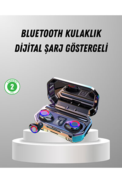 UCUZTEKNO Şarj Kutulu Kablosuz Kulaklık Ergonomik Spor Seyahat Uyumlu Uzun Ku...