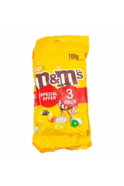 M&M's شوكولاتة الفول السوداني 3 × 100 جرام عبوة من قطعتين