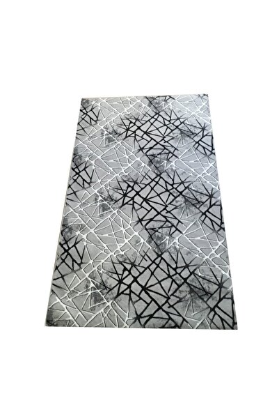 OEM Selin Anti-Slip Rug, Grey with Black, Polyester 80 x 150 cm