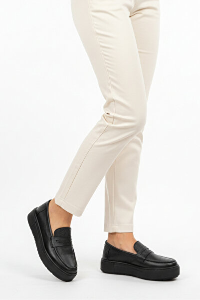 Solo Bag Del'Solera Women's Black Genuine Leather Laceless Orthopedic Sneaker Daily Shoes