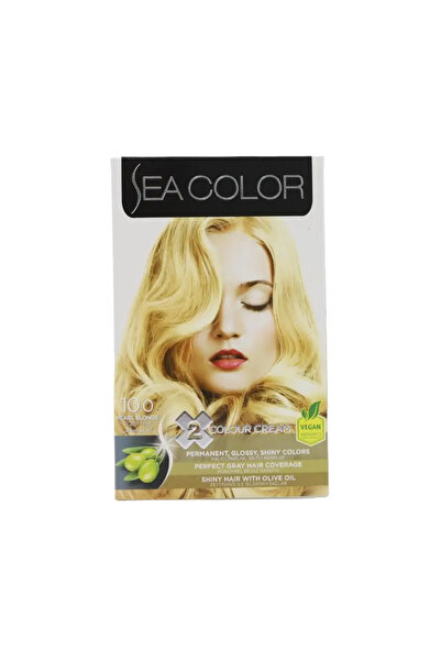 Sea Color مجموعة تلوين الشعر، كريم للشعر بزيت الزيتون لشعر لامع، 10.0 أشقر لؤلؤي