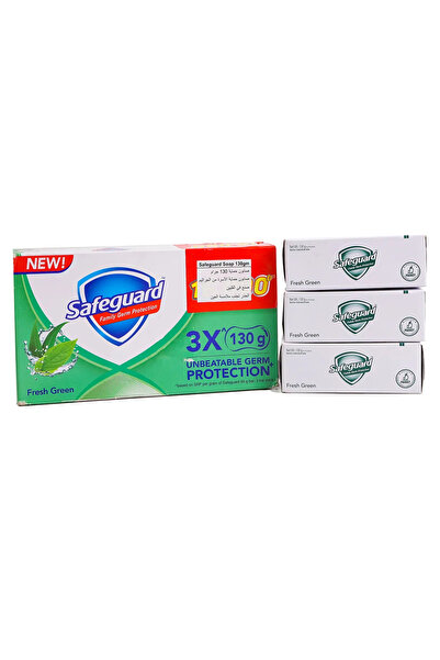 Safe Guard صابون سيفجارد لحماية الجراثيم الطازجة بأوراق خضراء مع خلاصة الأعشاب - 3 × 130 جرام