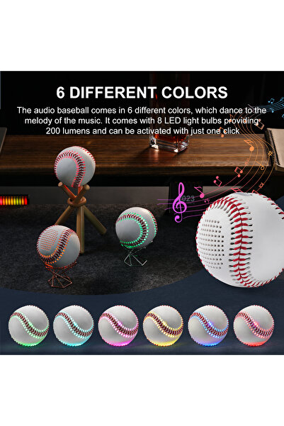 Kiboule Light Up & Glow-in-The-Dark Baseball with Bluetooth Speaker, Sports Gifts for Baseball Fans