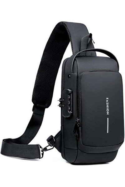 Generic Anti-theft Water-Resistant Crossbody Bag with USB Charging Port, 31 x 17 cm