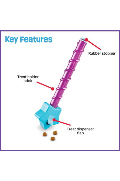 Brightkins Jucarie dresaj caini - Jucarie eliberare recompense - Bagheta magica (stea)