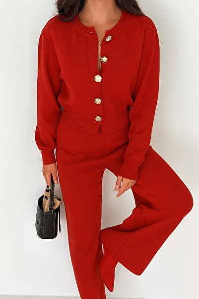 Noi Belis Rose Button Detailed Knitwear Cardigan Aw25Hi0070