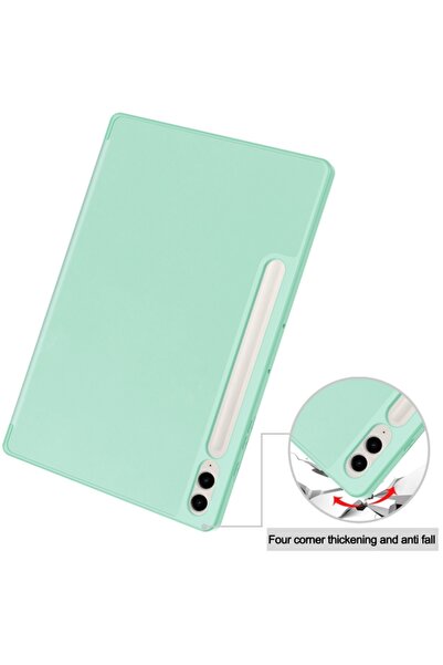SKYDDAR INNOVATION Husă pentru tabletă Samsung Galaxy Tab S9 Plus / S10 Plus, Flex Trifold, set de autocolante, verde închis