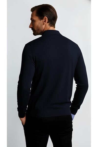 İgs Синій стандартний крій, вузький фасон, поло-комір, прямий, довгі рукави, трикотаж