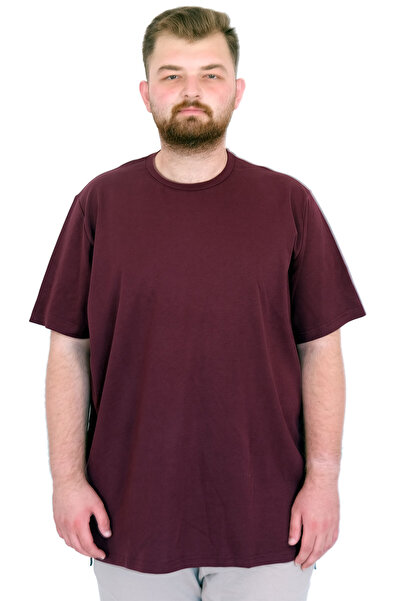 ModeXL Fashion XL Large Size Men's T-Shirt Crew Neck U25035 Plum