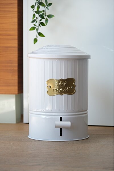 Yıldıray Metal سلة مهملات معدنية مجلفنة سعة 16 لتر للمطبخ والحمام، مقاومة للص...