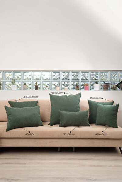 ASDİVA Cozy Suede Textured Plain Throw Pillow Cover with Size Options - Forest Green