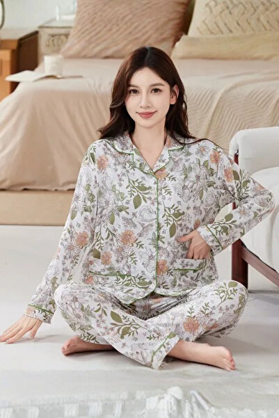 Muchmy Floral Design Cozy Soft Fabric Home Loungewear Sleepwear Women's Pajam...