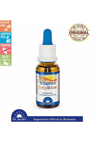 Dr. Jacob's Medical Vitamina D3K2 FORTE, oil 2000 IU 20ml / 600 drops