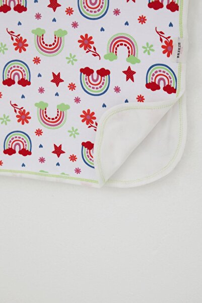 Breeze Newborn Baby Blanket Rainbow Fairy Tale Floral Pattern Standard, White
