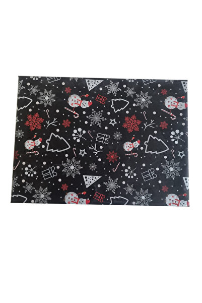 DODOMAR 21×28.5×11 cm Black Glitter Winter Themed Rectangular Luxury Christmas Gift Cardboard Box