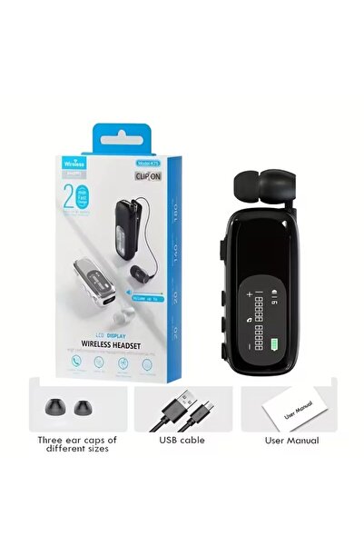 Microdata سماعة بلوتوث K75 مشبك، شاشة LCD، صوت استيريو، شحن سريع، 20 ساعة عمل...