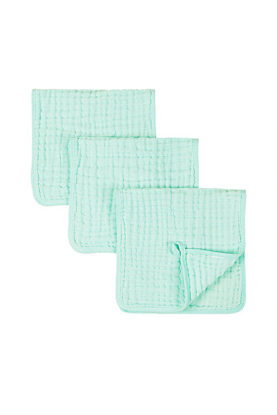 REDQUIT Set de 3 prosoape de bebeluși din muselină 25x50cm, verde