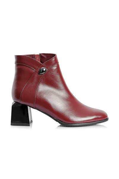 Catinca Shoes Ghete de damă din piele până la gleznă - BORDO BOX - G 442 B