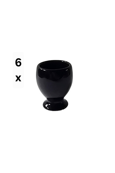 Cesiro Set of 6 egg cups, 6 cm, Cesiro, Black