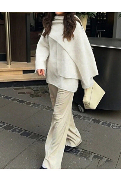 Sheya Shein sweater and scarf set, cream