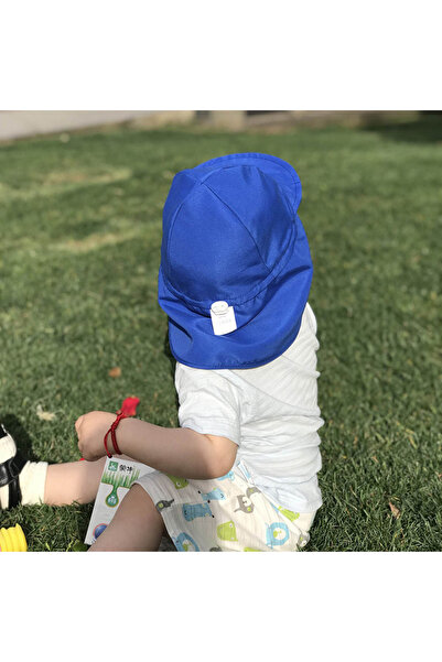 REDQUIT ® Sun Hat with Neck Protection, Adjustable, Babies, UPF 50+, Blue