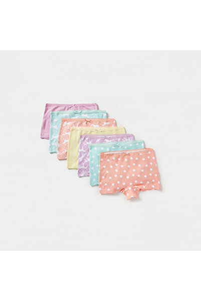 Juniors Printed Briefs with Bow Detail - Set of 7