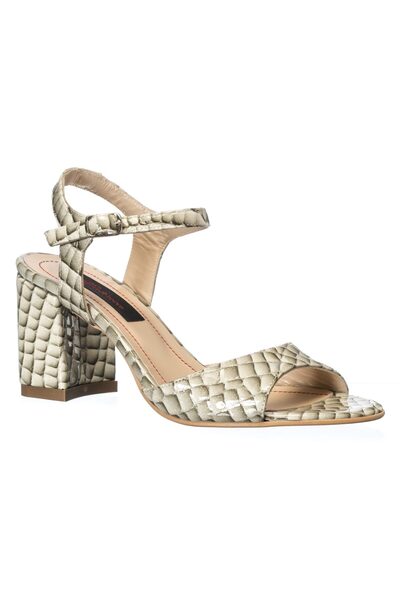 Catinca Shoes Women's genuine leather sandals – Grey Croco – S 15 GC