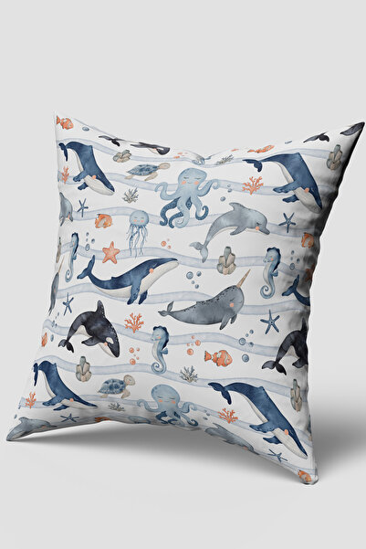 Bebemotto Ocean, Double-Sided, Velvet Fabric, Children's Baby Room Throw Pill...