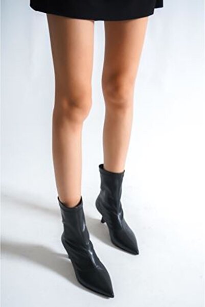 King Crow Sylviee Black Medium Heeled (6 cm) Stretch Boots